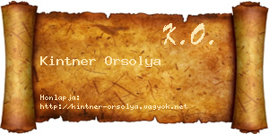Kintner Orsolya névjegykártya